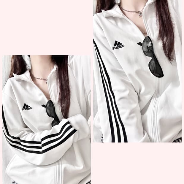 아디다스 자수로고 화이트 져지