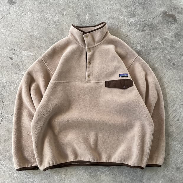Patagonia Synchilla Beige Brown Snap-T