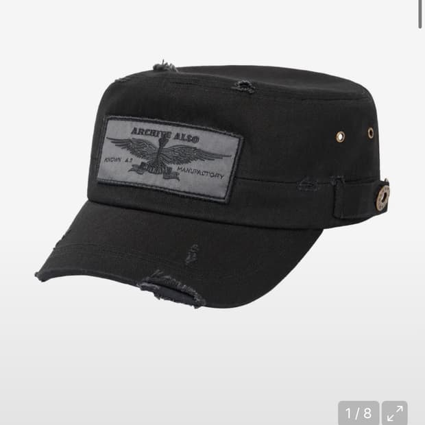 아캄 다영 Damaged Military Cap (Black)