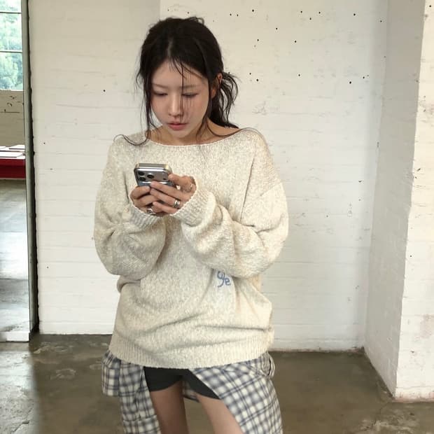 포에토 오트밀 니트 새상품