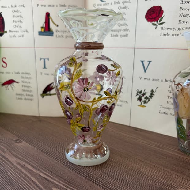 미국 빈티지 핸그페인티드 화병 꽃병