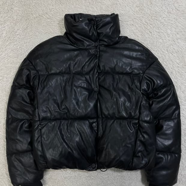 자라 세미크롭 레더 푸퍼 패딩/#2764