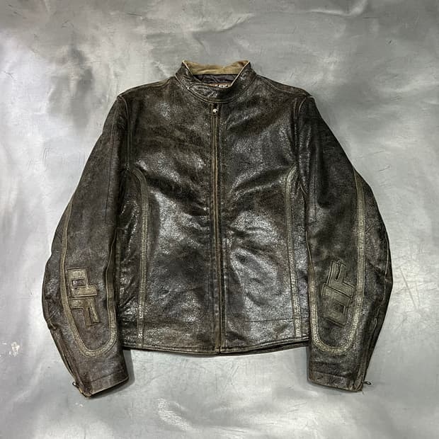  Dog fight 리얼레더 싱글 라이더자켓 y14638