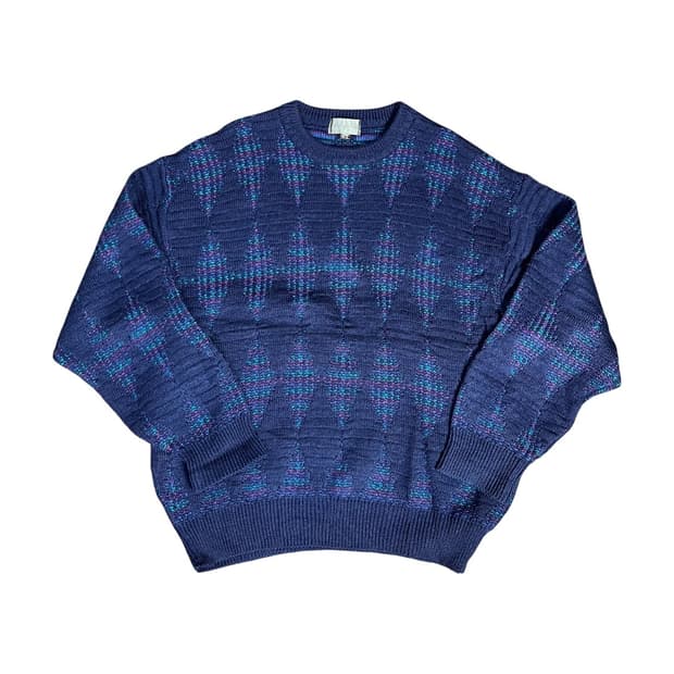 [JPN] 빈티지 아가일 울 니트