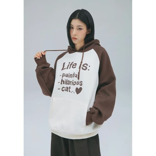 에이프릴에잇 Life is RAGLAN 후드티