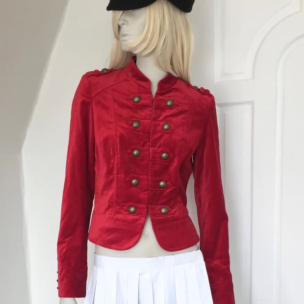 Red Velvet Napoleon-Style Jacket