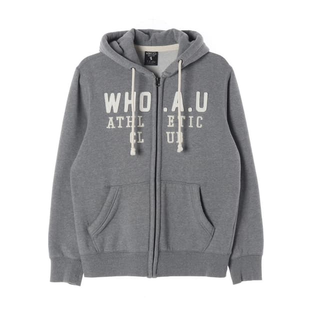 WHO.A.U 기모 그레이 집업 후드 XL