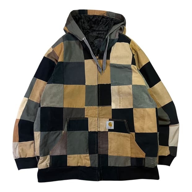 칼하트 리메이크 패치워크 후드 자켓
