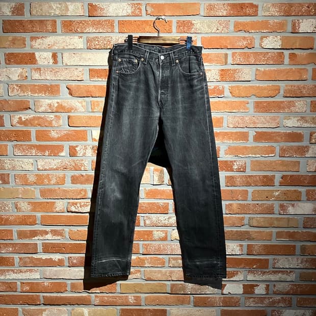 90s USA 빈티지 리바이스 501 블랙 데님 팬츠