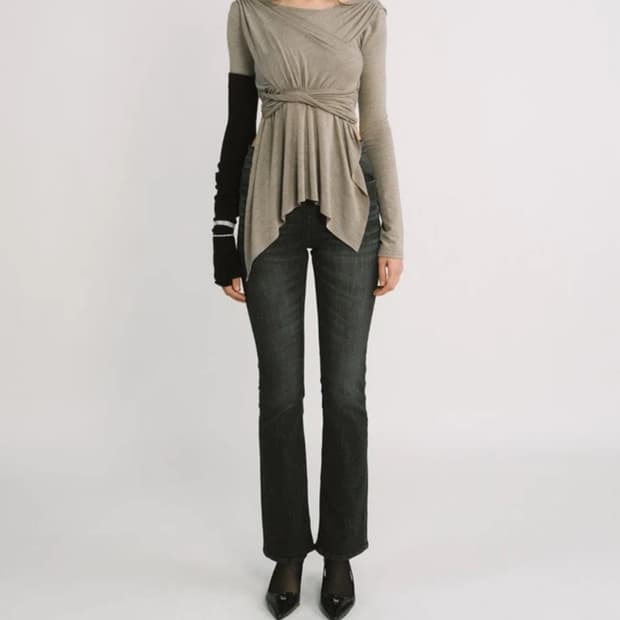 쓰리타임즈 5501 부츠컷 블랙진