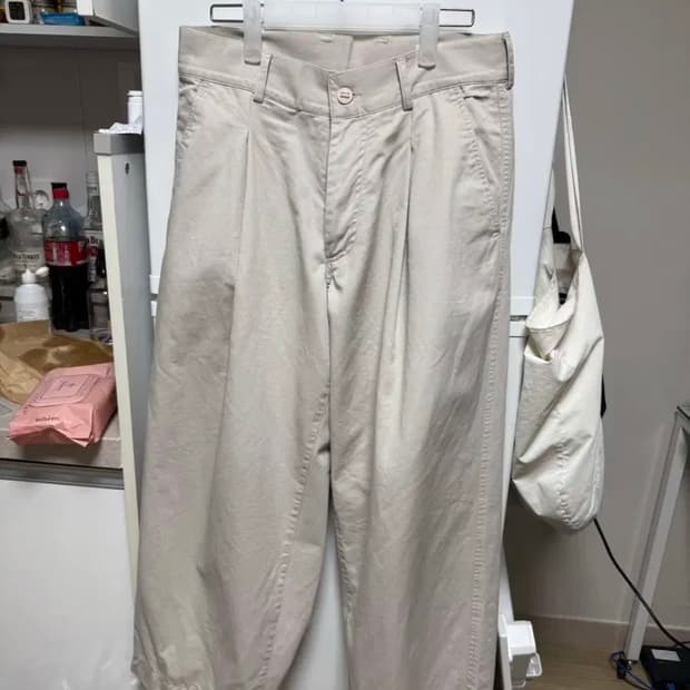 이얼즈어고 원턱 와이드 치노 원와치 아이보리 1사 s