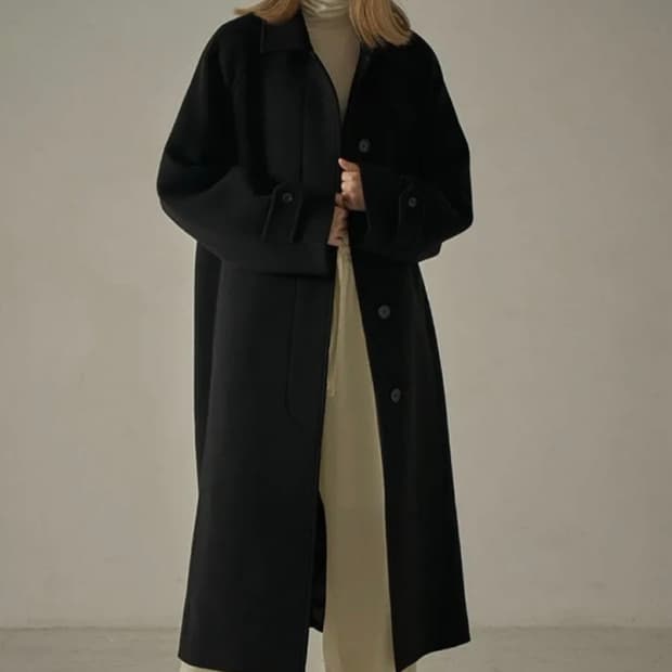 파사드패턴 캐시미어 발마칸 코트 블랙 Small