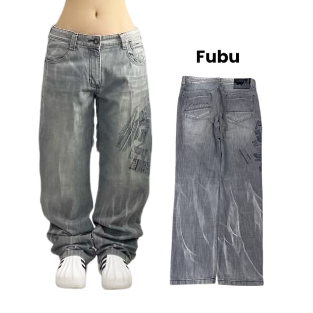 FUBU 후부 올드스쿨 워싱 데님팬츠