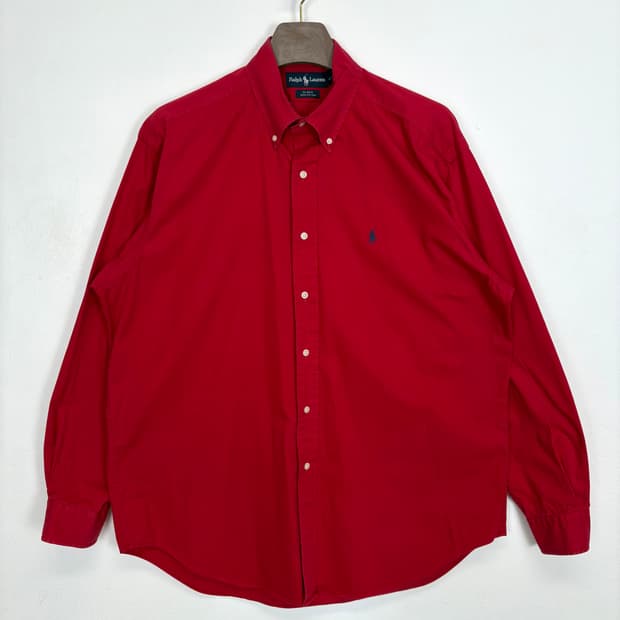 [3XL]POLO 레드 긴팔 셔츠