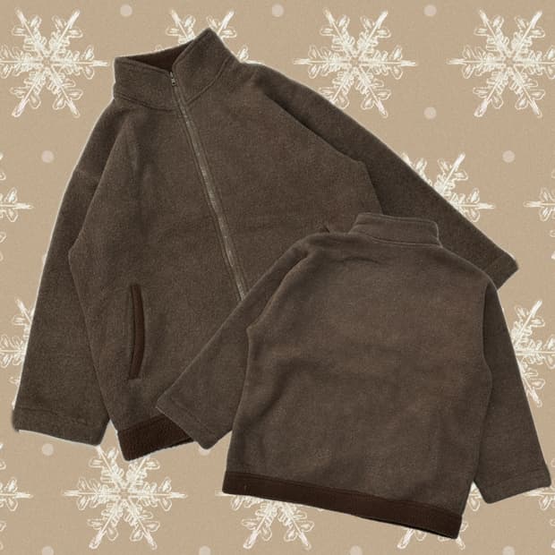 fine life 브라운 양털 플리스 집업 러블리 아방핏 하구미 그런지 