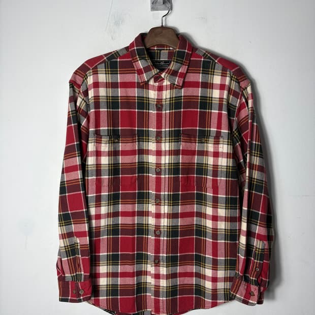 에디바우어 헤비 코튼 레드 체크 셔츠
