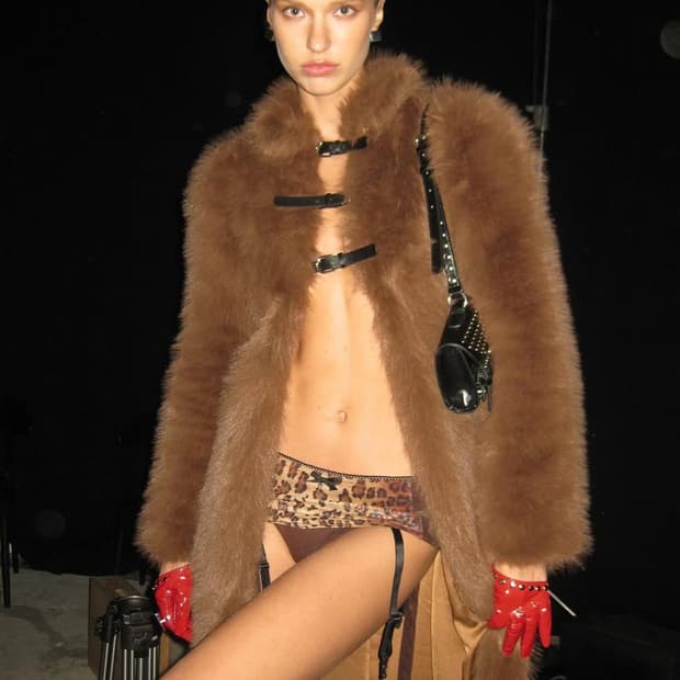 Fancì club Gemma long fur coat GREY S