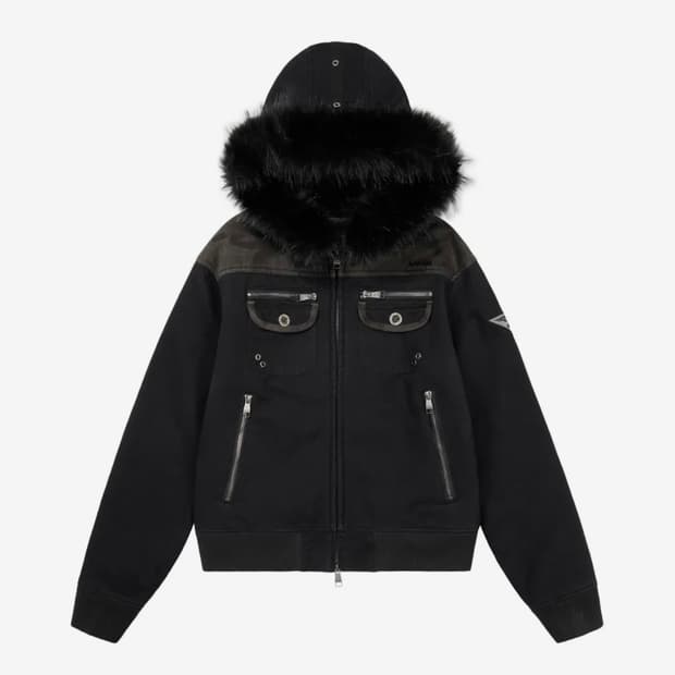 AAKAM Fur Camo Contrast Jacket (Black)