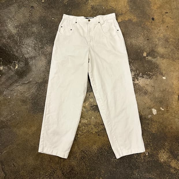 빈티지 90s Karl Kani 화이트 진 