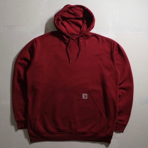 Carhartt 칼하트 기모 버건디 후드티 