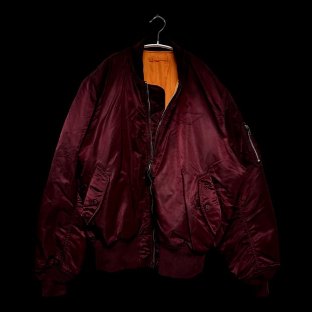 알파인더스트리 버건디 봄버 ma-1 자켓