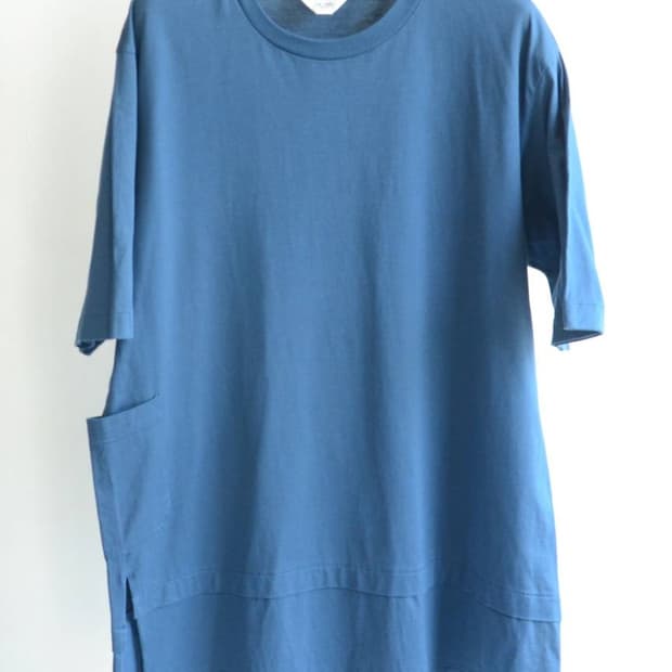 SUNSEA 선시 인디고 레이어드 티셔츠
