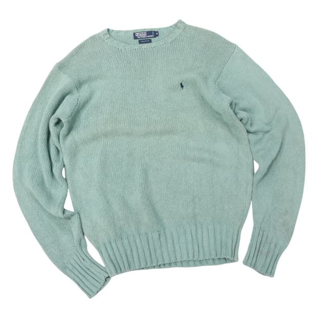 폴로 랄프로렌 민트 빈티지 포니 자수 코튼 니트 (M)
