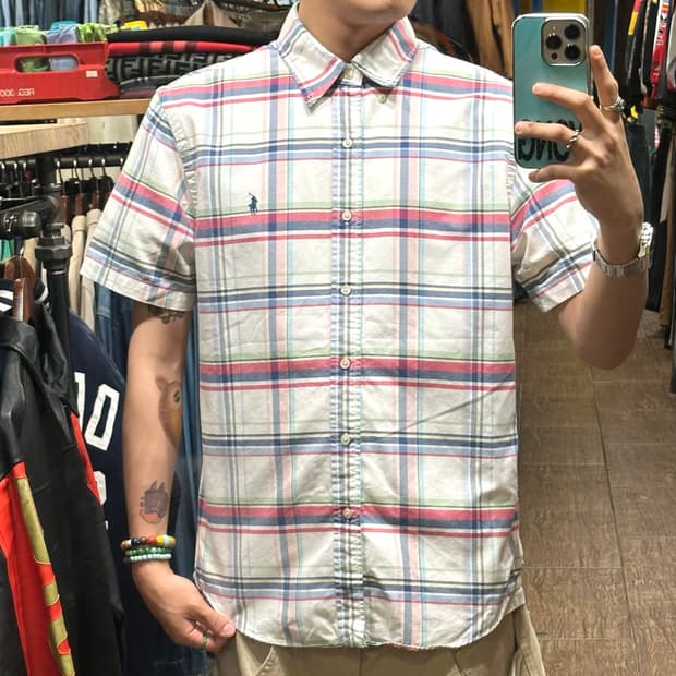 [HI] 폴로 랄프로렌 반팔 셔츠 체크화이트