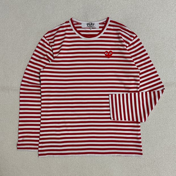 플레이 꼼데가르송 스트라이프 롱슬리브 티셔츠