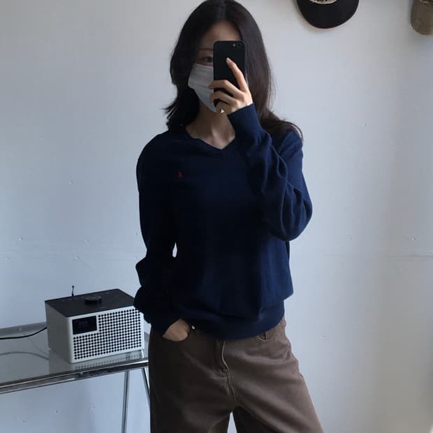폴로 랄프로렌 피마코튼 브이넥 니트