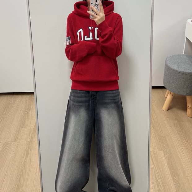 폴로 랄프로렌 USA 성조기 플리스 레드 후드티