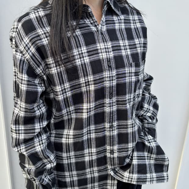 일본빈티지 유니클로 오버핏 체크 셔츠