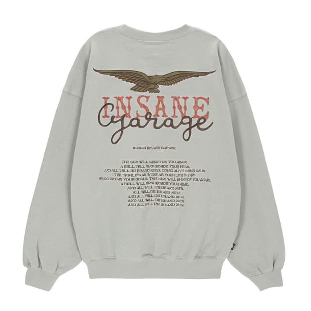 인세인개러지 크루넥 자수 맨투맨