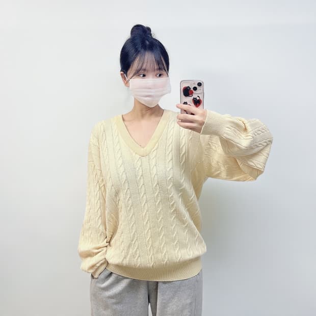 버버리 Burberry 00s 아카이브 기마 자수 케이블 니트 베이지 