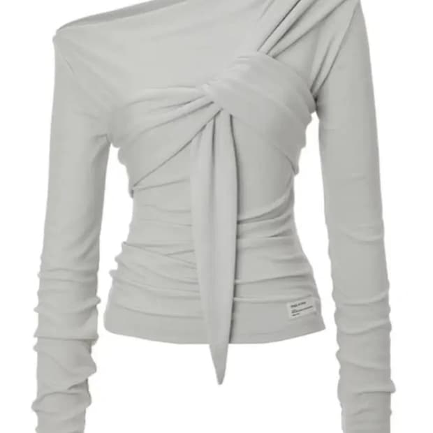 이네기 드레이프 타이 롱슬리브 (dusty beige)