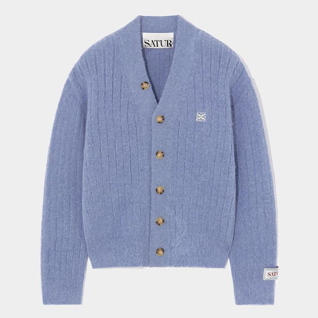 세터 파로 오버사이즈 알파카 브러쉬 가디건 L 웜스카이