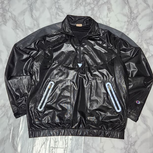 XL 챔피온 90s 빅로고 올드스쿨 아노락 바람막이 유광 자켓