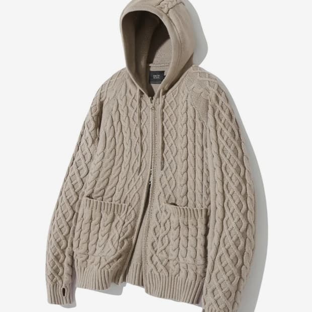 디미트리블랙 니트 후드집업 공용