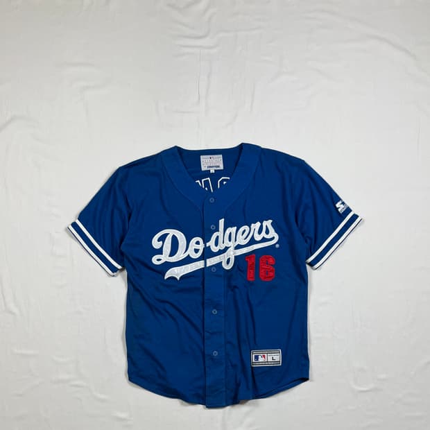 90‘s 스타터 mlb la다저스 노모히데오 베이스볼 반팔 셔츠