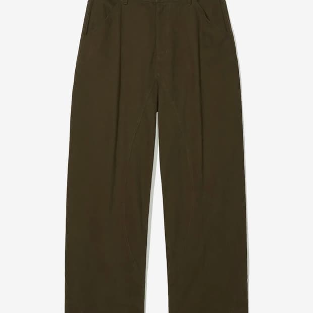 커브드 절개 와이드 치노 팬츠 브라운 M