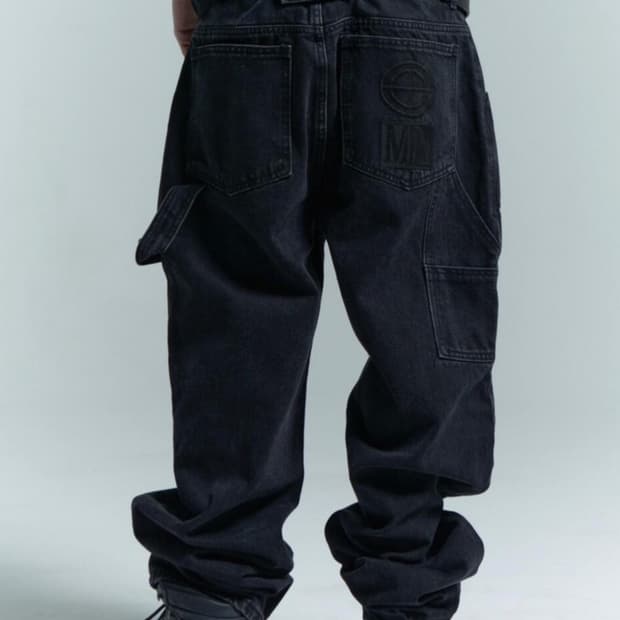 플라스틱 프로덕트 페인터 데님 팬츠 블랙 카펜터 팬츠