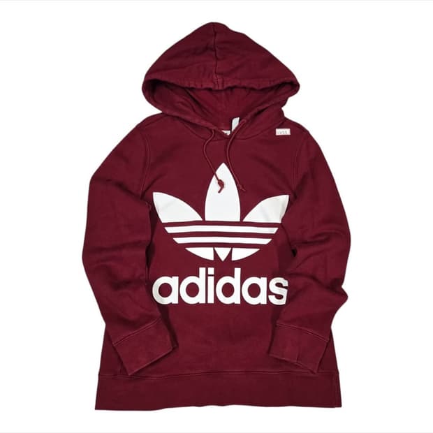 (바배) 아디다스 빅트레포일 버건디 후드티