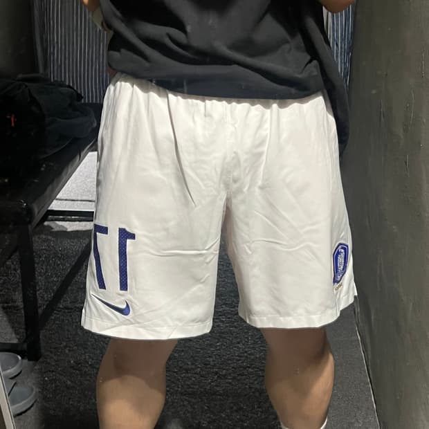 나이키 화이트 블루 대한민국 축구 국대 이너쇼츠 밴딩 반바지 하프팬츠