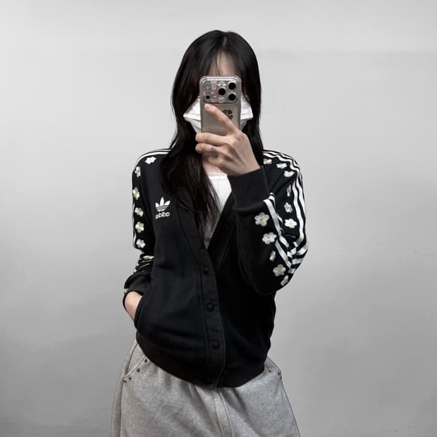 아디다스 x 퍼렐윌리엄스 데이지 스웻 가디건 블랙