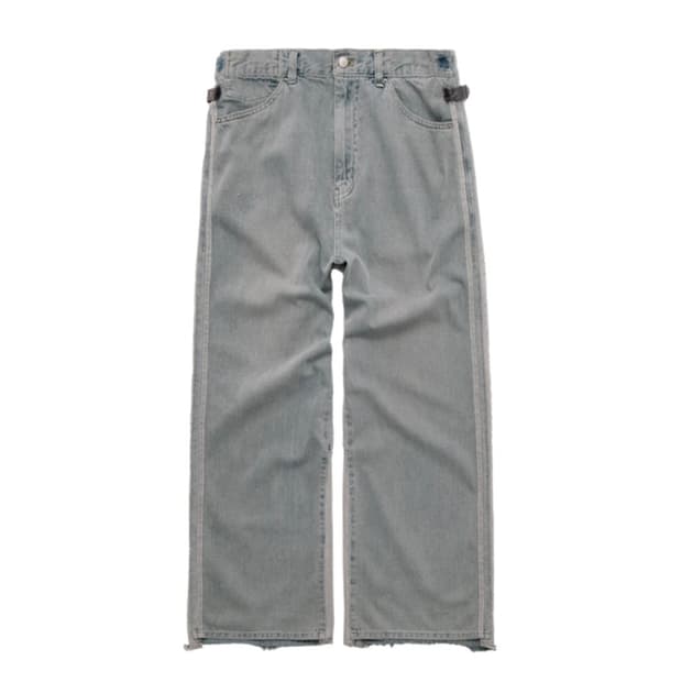 4) 폴리테루 리빌드 고시마 데님 팬츠 블루그레이
