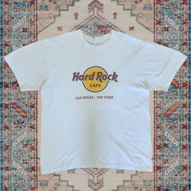 Hard Rock Cafe 정품 화이트 프린팅 티셔츠 XL