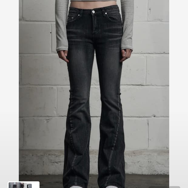 시너진 SLUB CAT WASHING DENIM PANTS BLACK