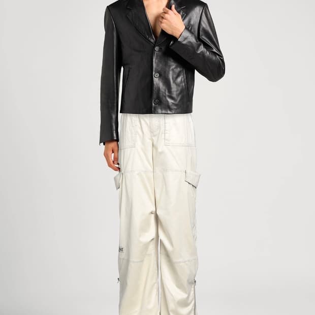 아크네 FAUX 스웨이드 와이드카고 팬츠