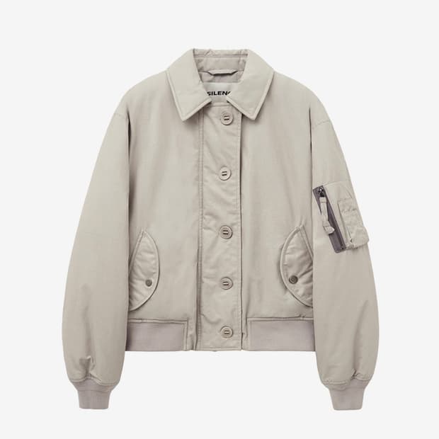 인사일런스우먼 피치 코튼 플라이트 자켓 ASH BEIGE