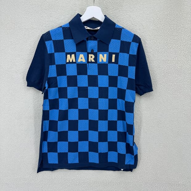 마르니 체커보드 폴로 니트